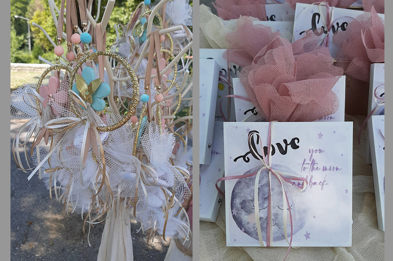 Pink &  ivory christening decor!