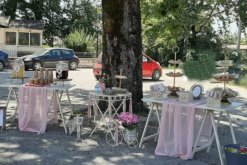 Pink &  ivory christening decor!