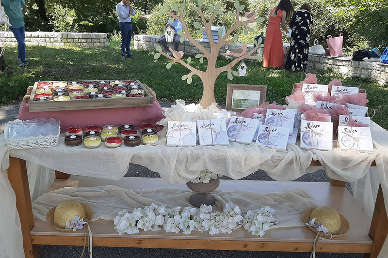 Pink &  ivory christening decor!