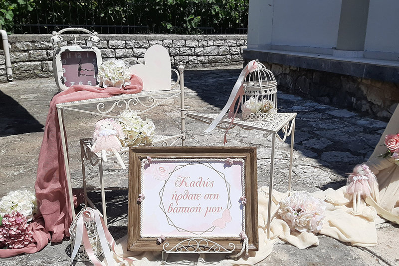 Pink &  ivory christening decor!