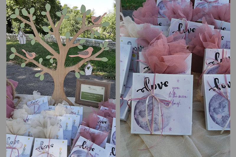 Pink &  ivory christening decor!