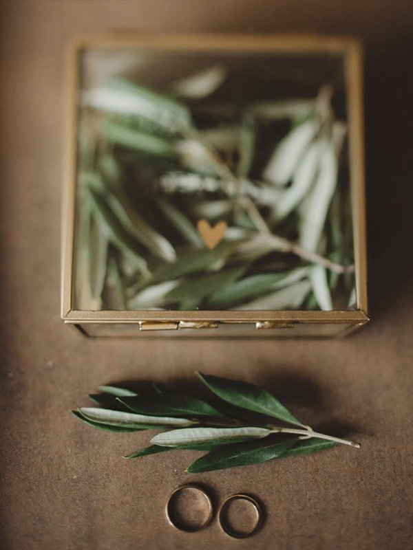 An olive themed wedding ceremony