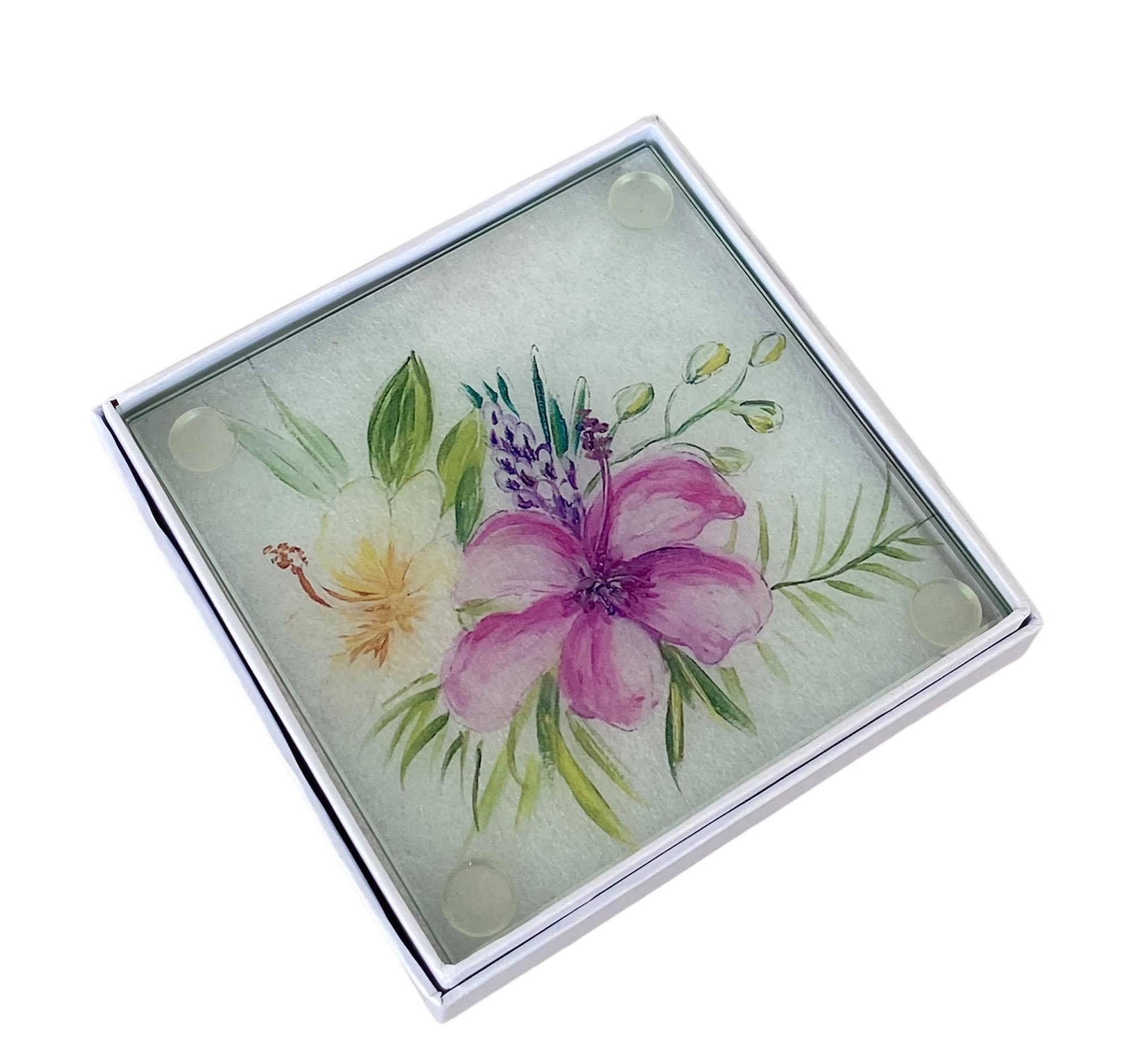 Bonbonniere printed glass coaster